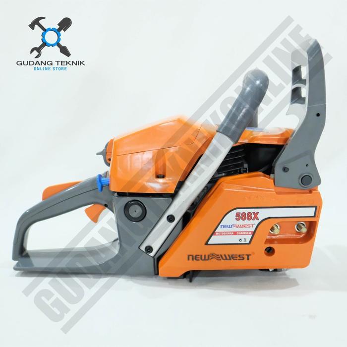 Mesin Chainsaw Gergaji Kayu NEW WEST 588/598XP 588XQ 20" 22" Bar Laser Tip Dan Gigi - NEW WEST 588/5
