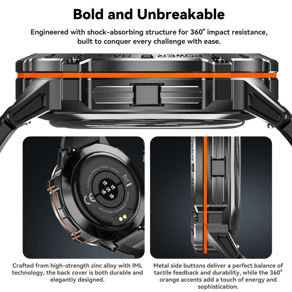 Cubot X3, Sport Waterproof Smartwatch, 1.73-inch AMOLED Display, Bluetooth Calls, 900mAh Battery,