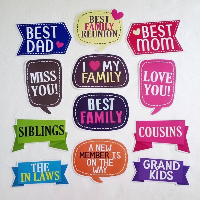 Family Reuni Fun Props Photo Props Aksesoris Photobooth Isi 12Pc