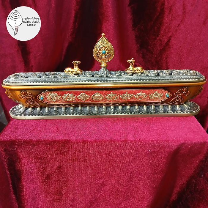 Tempat Bakaran Dupa Model Tibetan untuk Ruang Meditasi Warna Hitam