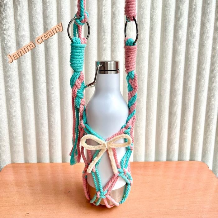 FREE STRAP ADJUST Macrame Bottle Strap Tas Tumbler Macrame Macrame Tumbler Holder