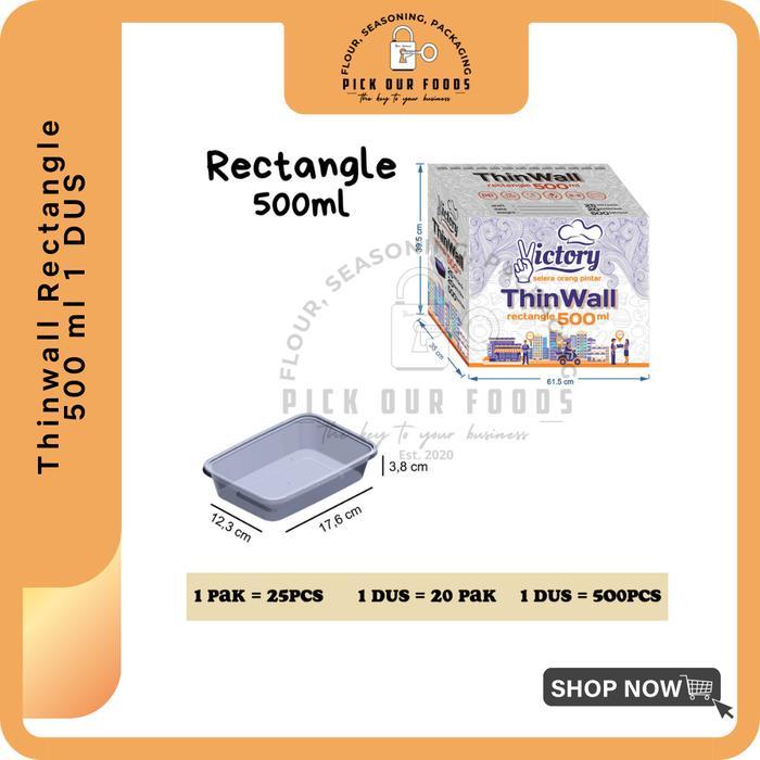 Terbaru Thinwall Rectangle 500 Ml 1 Dus Thinwall Persegi Panjang 500Ml