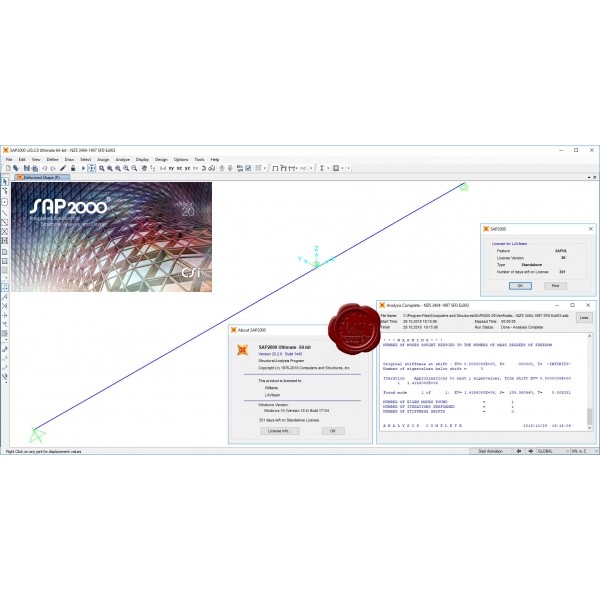 CSI SAP2000 + 1 year - Software Analisis Struktur Finite Element
