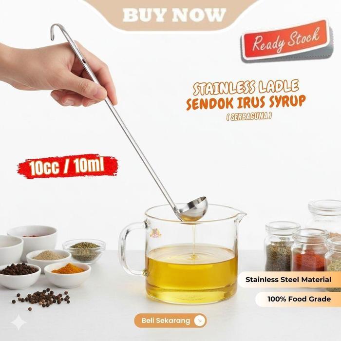 Terlaris Irus Stainless Ukur 10Cc Centong Syrup Ladle Soup 10Ml Saos Bumbu Sendok
