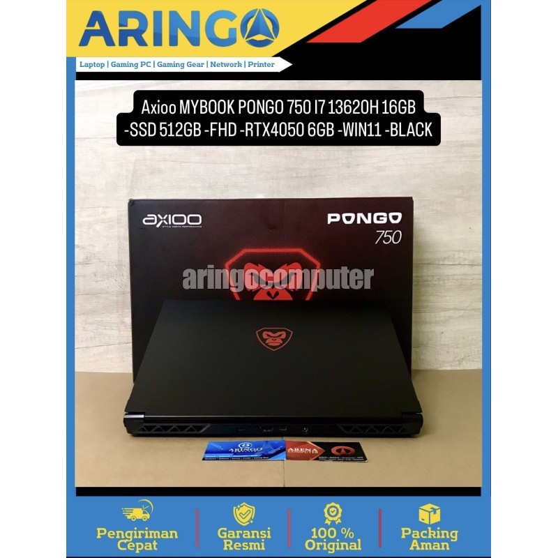 Axioo MYBOOK PONGO 750 I7 13620H 16GB -SSD 512GB -FHD -RTX4050 6GB -WIN11 -BLACK