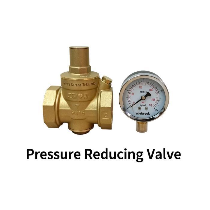 terlaris PRV 1" inch DN25 Kuningan Brass Pressure Reducing Valve + Pressure Gauge