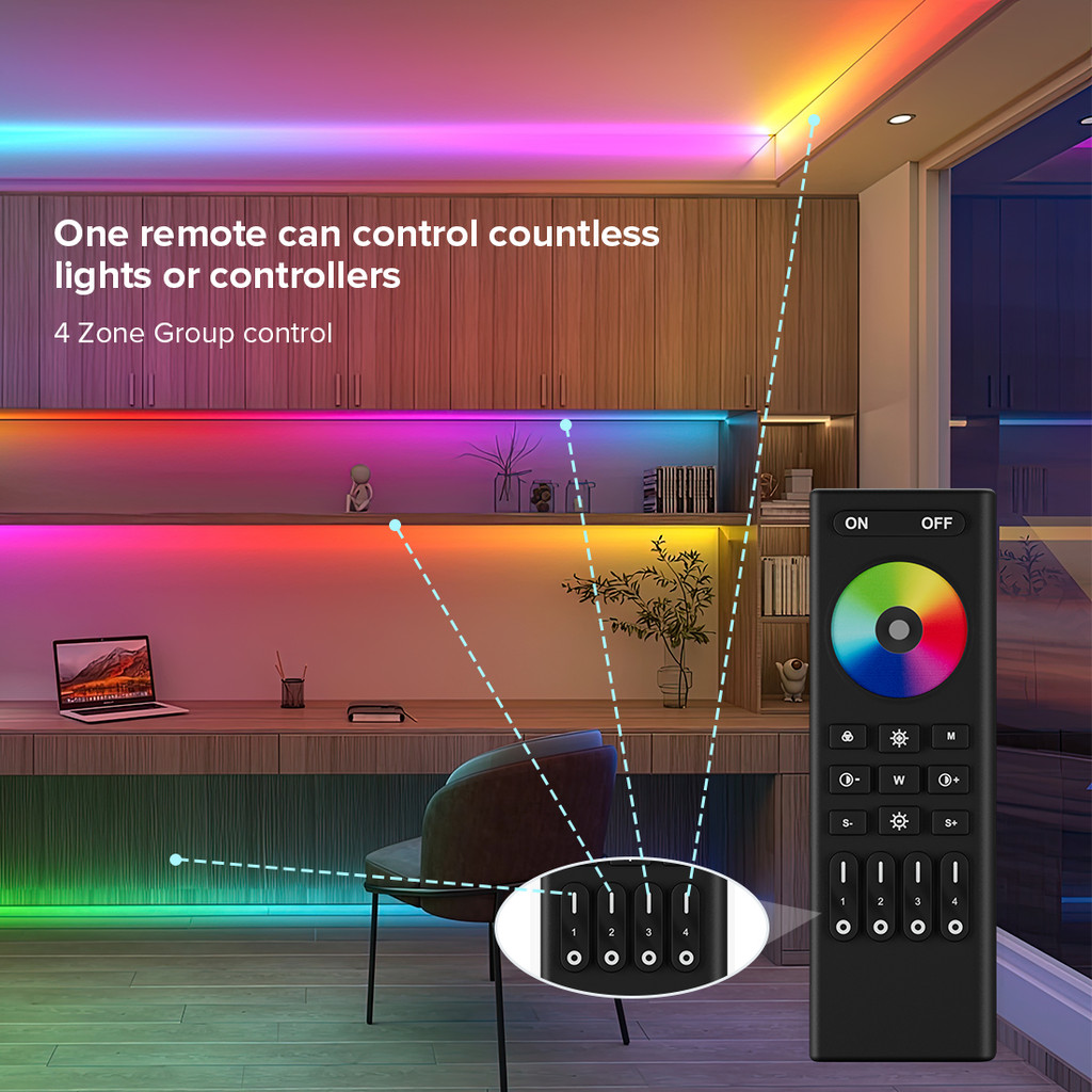 Tuya Wifi LED Controller RGBIC LED Controller Set RF Remote Tuya APP Work With BT Google Home Alexa
