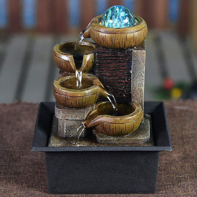 Gifts Desktop ter Fountain Portable Tabletop terfall Kit Soothing Relaxation Zen Meditation Lucky