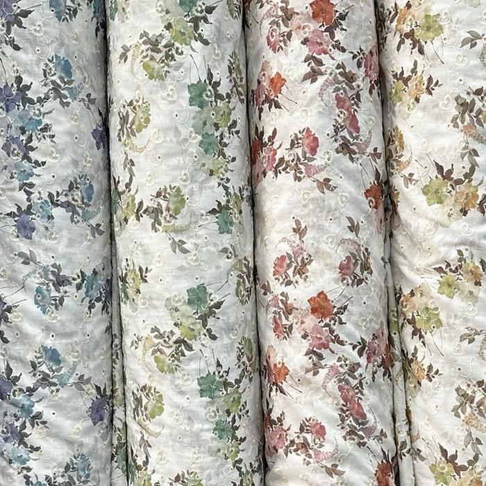READY Katun bolong bordir- motif bunga sakura- trendi- gamis tunik