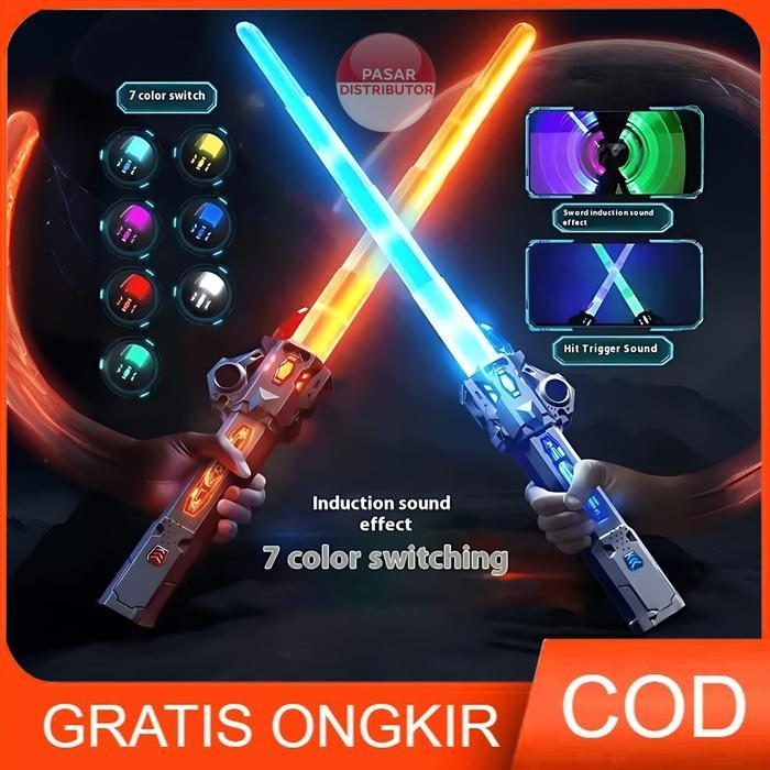 Mainan Anak LIGHT SABER TELESCOPIC Mainan Pedang Laser Light Saber LED Lampu Anak LED