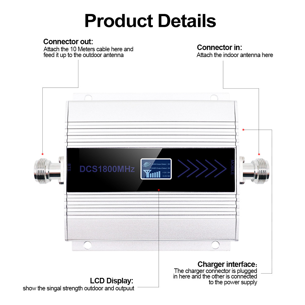 4g Lte 1800 MHZ booster LD display GSM amplifiador GSM 2g 4g booster DS 1800 booster mobile phone