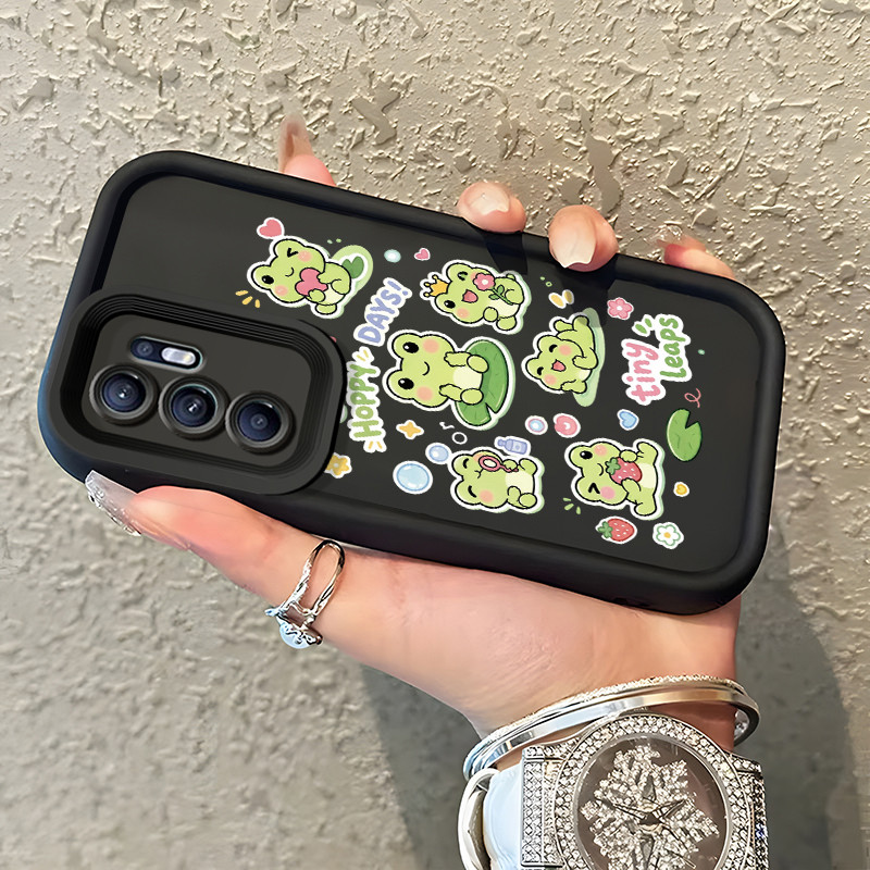 Casing Hp OPPO Reno 6 Case Katak hijau kecil kartun Kasing Promo Cesing Kesing Silikon Liquid Softca
