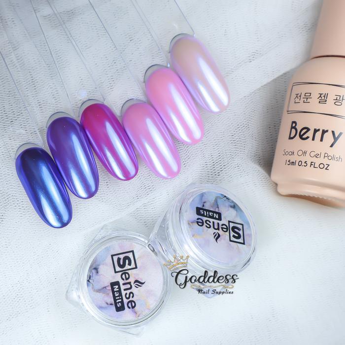 Sense Aurora Chrome Powder In Pot Serbuk Aurora Nailart Aksesoris Kuku