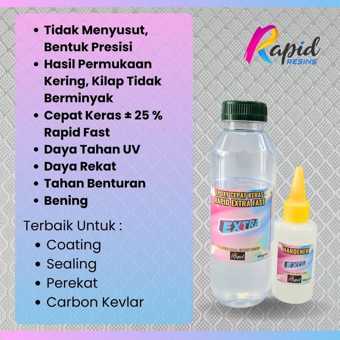 Resin Epoxy Extra Cepat Keras Fast Curing Carbon Fiber Kevlar Composites Serat Karbon
