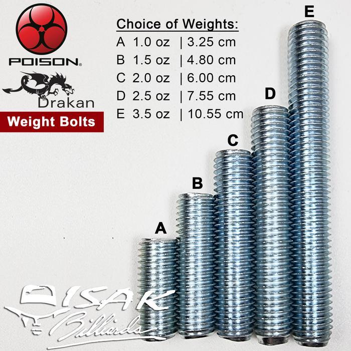 TERLARIS Drakan Weht Bolt - Baut Pemberat Stick Billiard Biliar Poison Cue