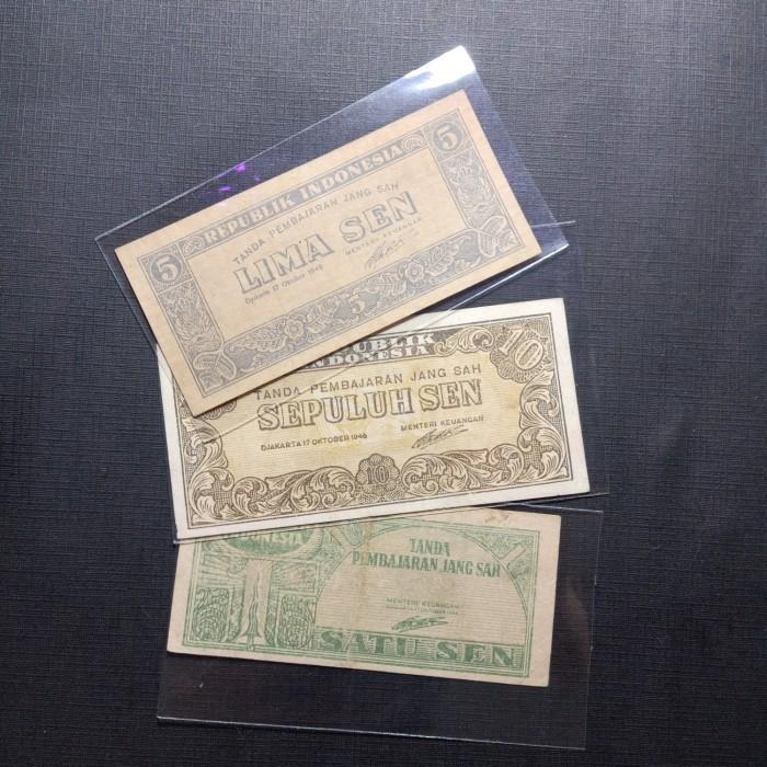 Promo 3 Lembar Uang Kuno Set 1 5 10 Sen 1945 Kondisi Vf Original