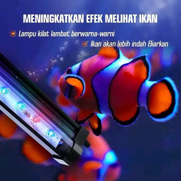 Lampu gelembung celup LED warna tahan air aquarium aquascape