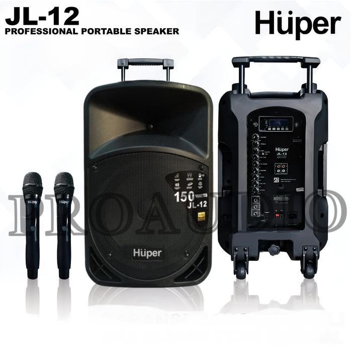 Speaker Portable HUPER JL12 12 inch 12" JL 12 With Mic ORIGINAL HUPER