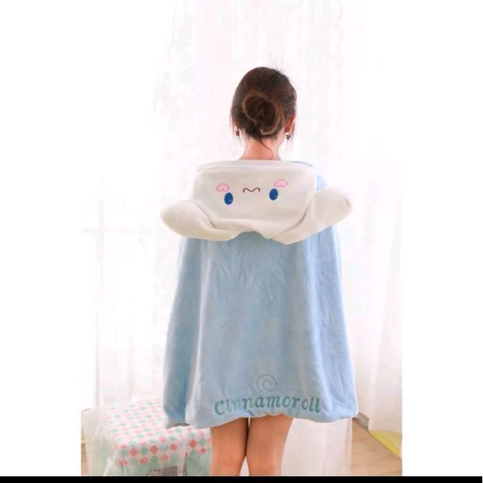 Selimut Hoodie Jubah Selimut Anak-Dewasa Sanrio My Melody Kuromi Cinnamoroll