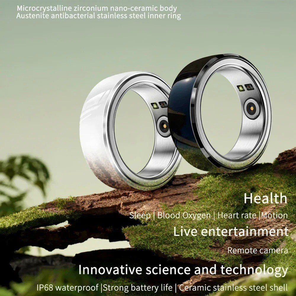 Fitness Tracker Smart Ring Health Heart Rate Monitor Bluetooth Blood Oxygen Sleeping Pedometer Ring 