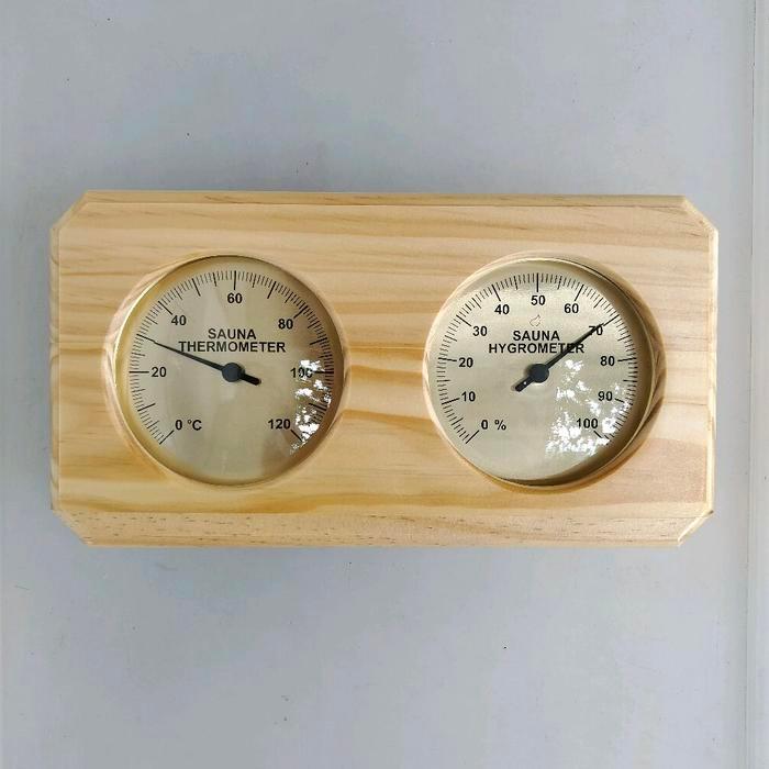 THERMOMETER SAUNA HYGROMETER SAUNA TERMOHIGROMETER RUANG SAUNA BAHAN KAYU