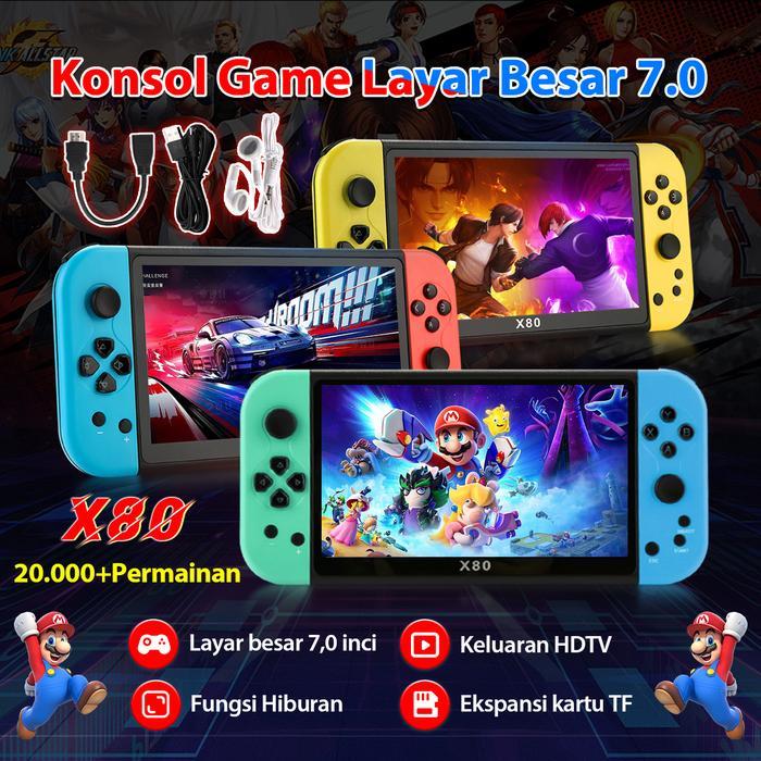 PSP X80 7Inch Game Console Retro Game Support For 8 Emulators Gameboy