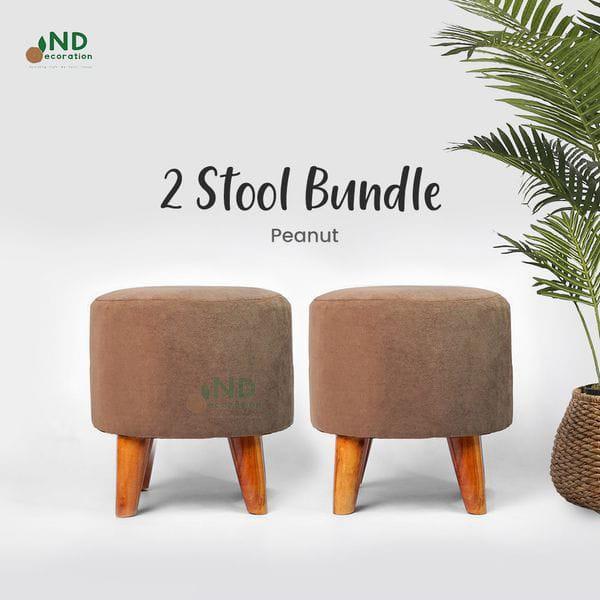 Promo  Kursi Stool / Kursi Sofa / Puff Bulat Stool Murah Kayu Minimalis