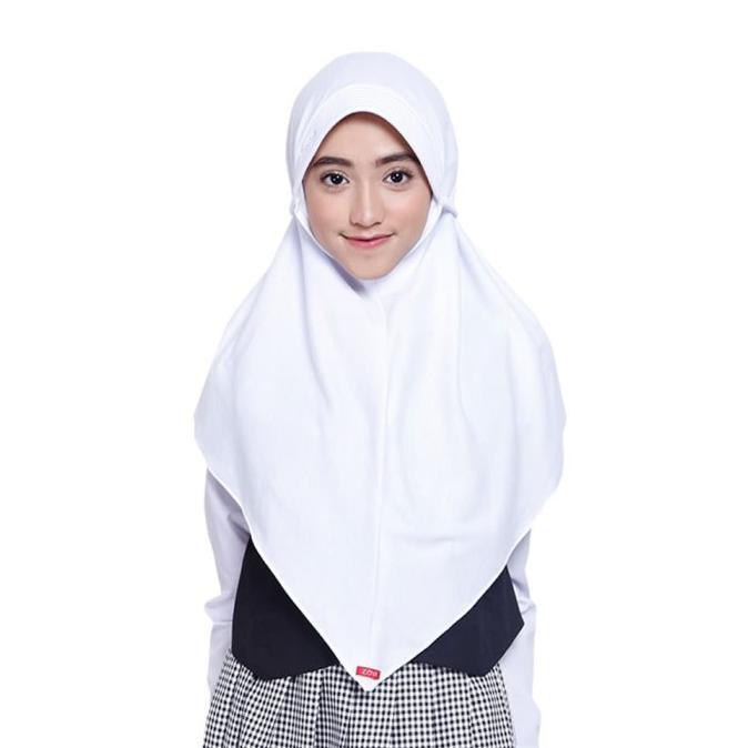 TERLARIS Zoya Kerudung Sekolah Bergo Ceria - Putih, MINI READY STOCK