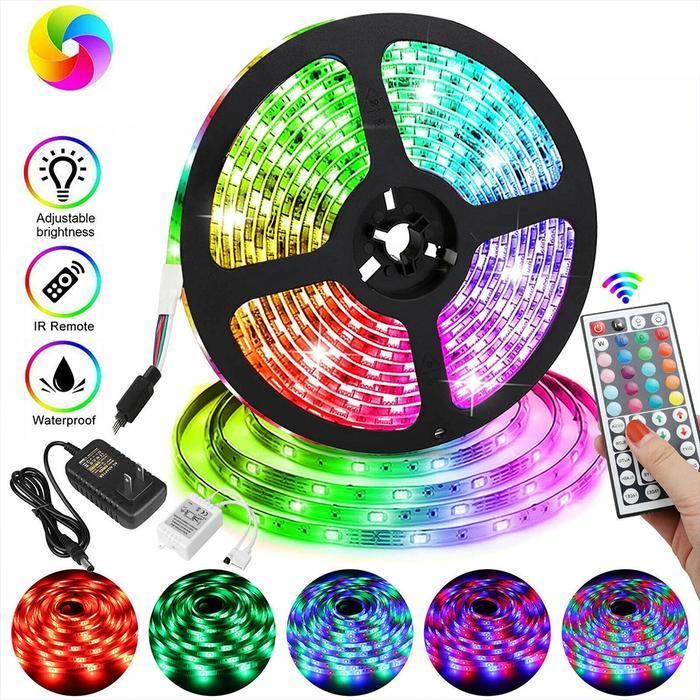 GL GOLDEN LED LAMPU LED STRIP SELANG 220V OUTDOOR RGB / LAMPU LED STRIP SELANG 5 METER Siap Kirim