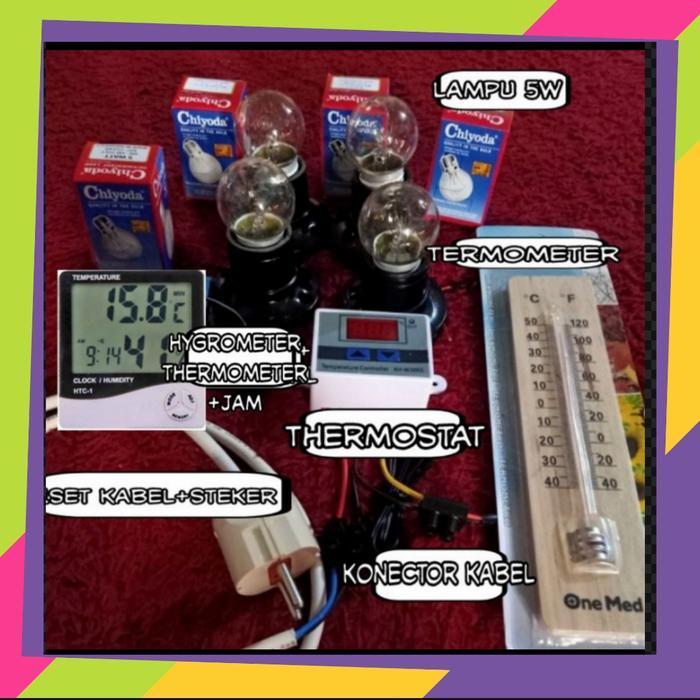 Paket Mesin Tetas Telur Thermostat Pemanas Siap Pakai