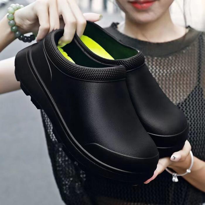 Sepatu Kerja Koki chef Pria Wanita Sepatu Kerja Dapur Hitam Sepatu Tahan nyak Sepatu anti licin