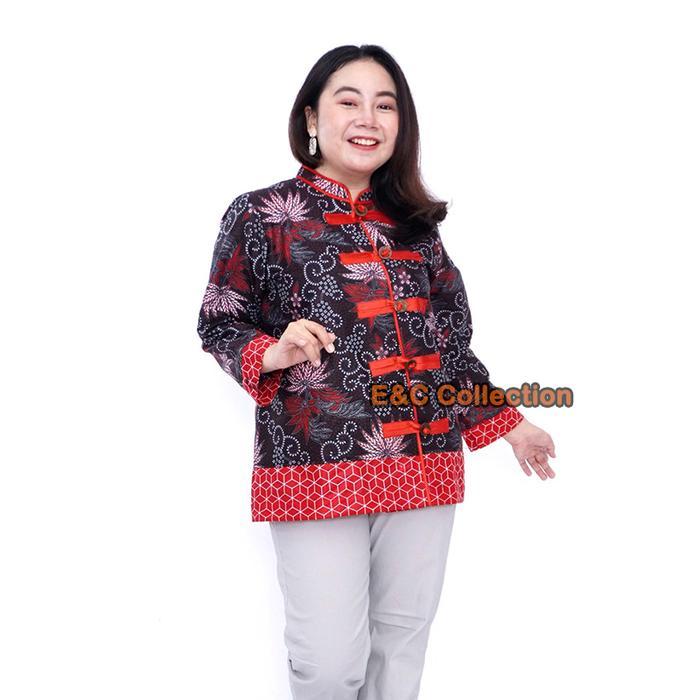 eyys- Blouse Batik Ayama Shanghai - Atasan Batik Wanita Blouse Big Size Blouse Batik Jumbo