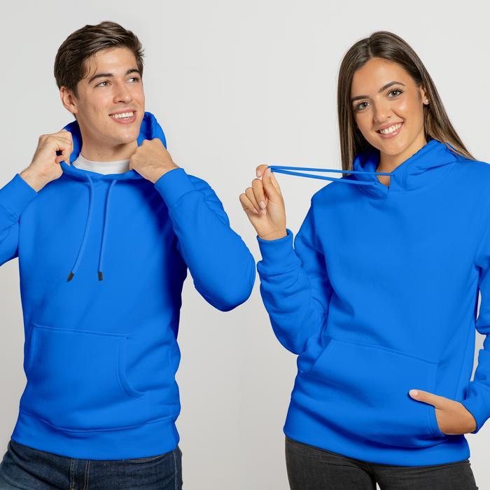 Hoodie Polos Biru Tosca/Hoodie Jumper/Bahan Kain Fleece