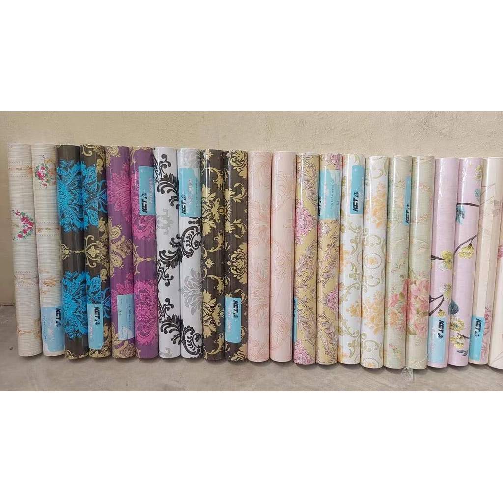 Wallstiker //Wallpaper Dinding Stiker// Kamar Anak //ukuran 45cm x 10m //Motif BATIK //WARNA MERAH P