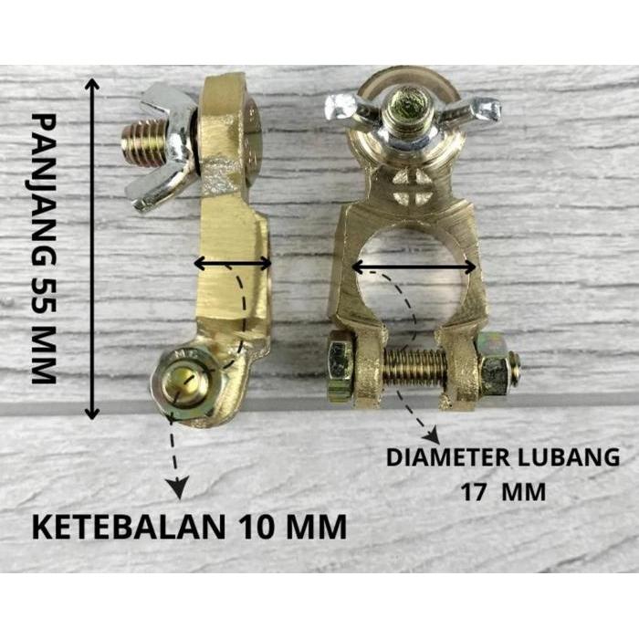 KEPALA AKI KUNINGAN N70 (+-) / KEPALA ACCU N70 / TERMINAL AKI MOBIL