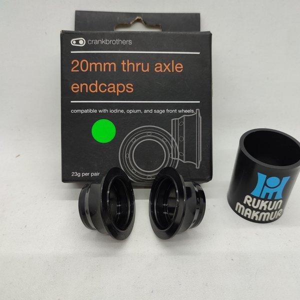 Crankbrothers 20mm TA Thru Axle Front Wheel End Cap - Iodine Opium Sage Wheelset CrankBrother -