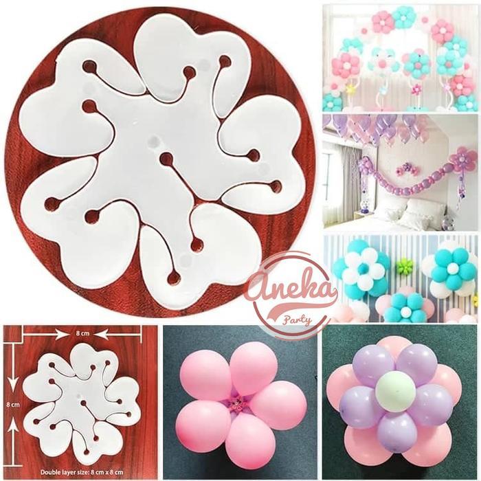 isi 10 klip balon bentuk bunga / klip balon bunga / pengait balon / alat dekorasi membuat bunga