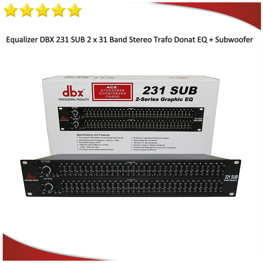 Equalizer DBX 231 SUB 2 x 31 Band Stereo Trafo Donat EQ + Subwoofer