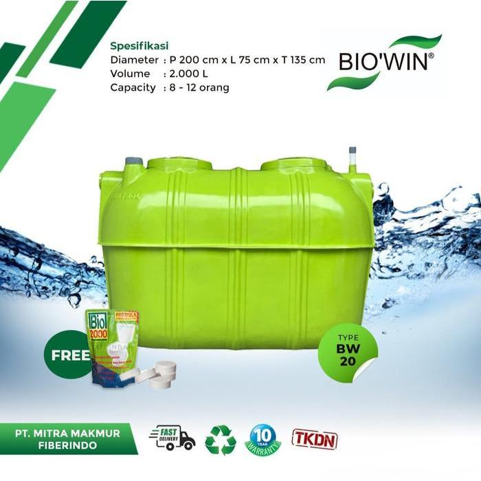 Septic Tank Bio, Septic Tank Biotech, Biofil, Bio'Win 2000 L Terbaru 