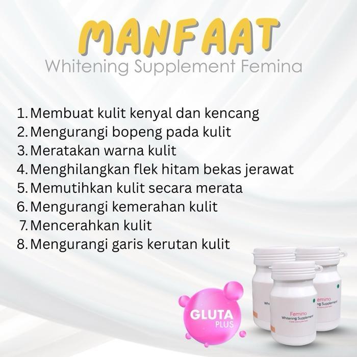 ( Beli 2 Gratis 1 ) FEMINA WHITENING - Suplemen Memutihkan kulit Pencerah Mencerahkan