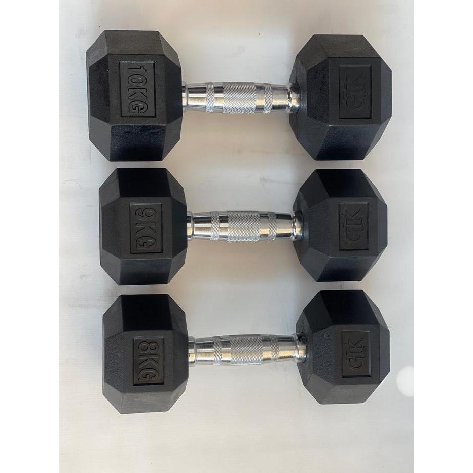 Dumbell Rubber Hexa Hexagon Dumbell Hexagonal 12,5 KG - 40 KG - GTK