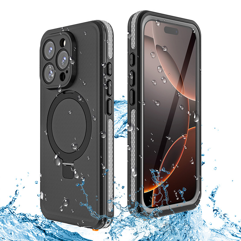Magnetic Charging with Stand Anti Fall IP68 Waterproof Case For iPhone 16 15 Pro Max Plus Drop proof