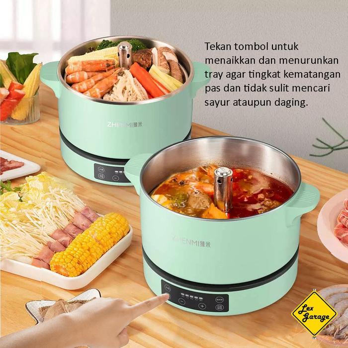 Panci Listrik Steamer Hotpot Steamboat Listrik Zhenmi H3