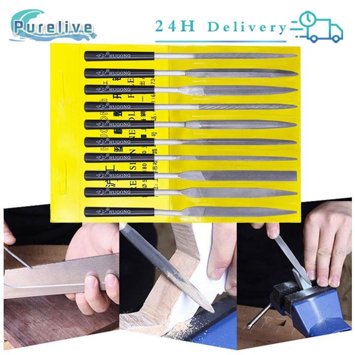 HX907 10Pcs Kikir Besi Kecil Set Kikir Jarum Cocok Untuk Penggilingan Dan Pemolesan Batu TERBARU