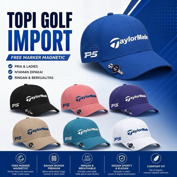 Topi Golf Taylormade Golf Import - Cap Hat Marker Golf Taylormade New Outdoor Terbaru 