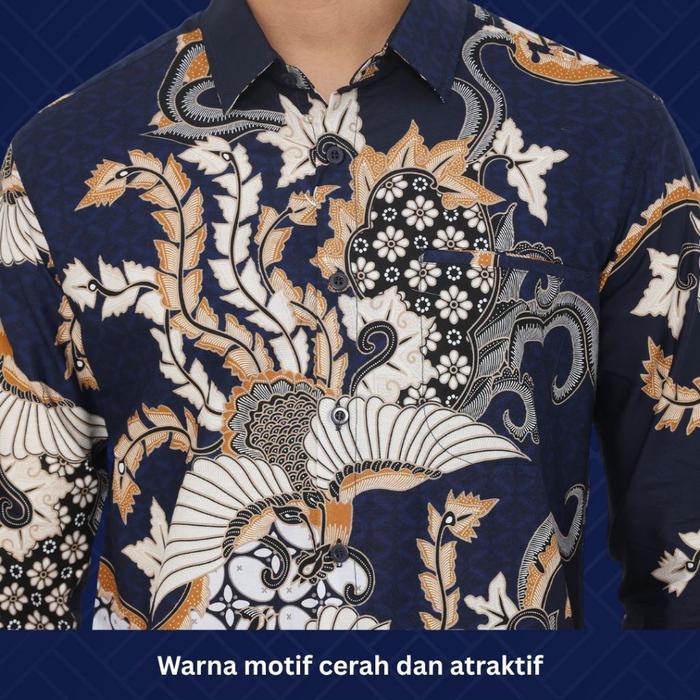 Dancus Kemeja Batik Pria Atasan Batik Modern Baju Batik Lengan Panjang Pria