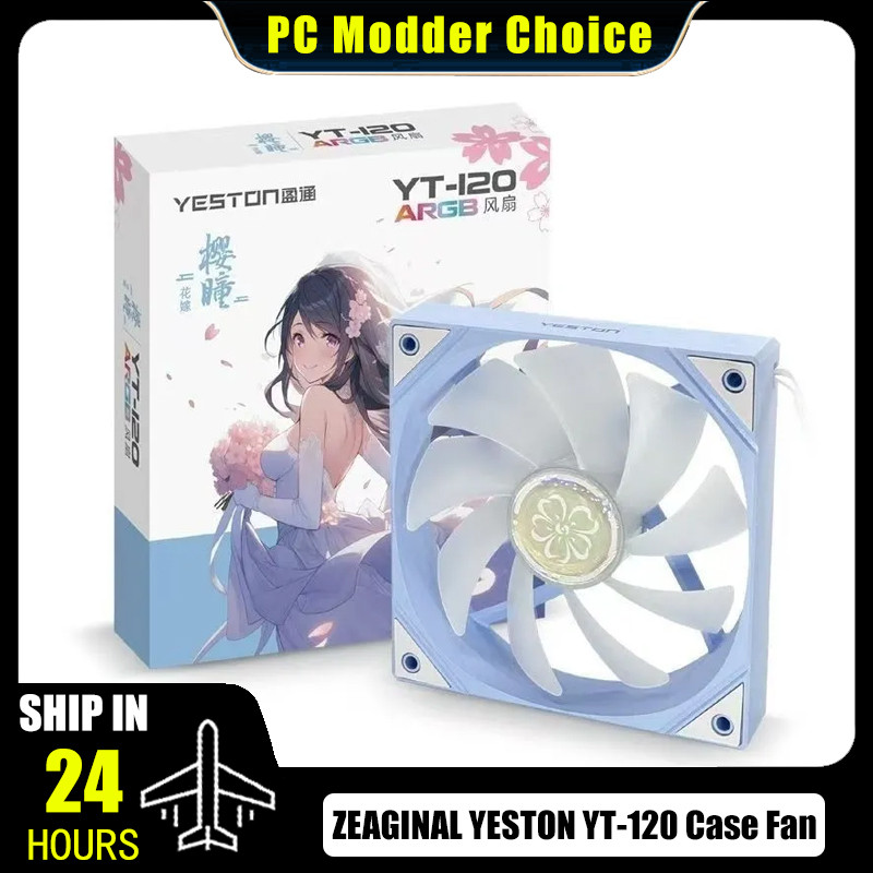 ZEAGINAL YESTON YT-120 Computer Case Fan, 12 cm Cooler 5V ARGB 800-1800RPM Sakura Tonghua's Marriage