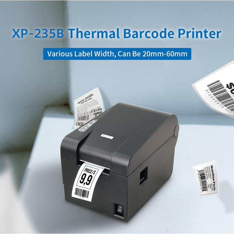 Xprinter XP235B Double Printing e Label and Reeipt Printer POS System 58mm Bare Thermal Stiker