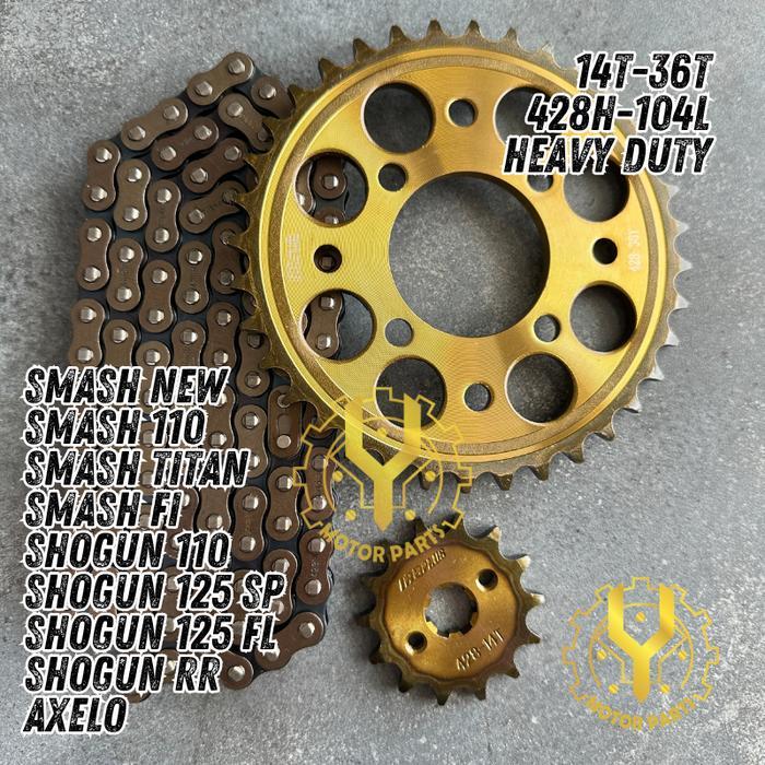 Rantai Gir Motor Berkualitas Gear Gir Set Gear Gir Paket Smash New Smash Titan Smash 110 Shogun 125