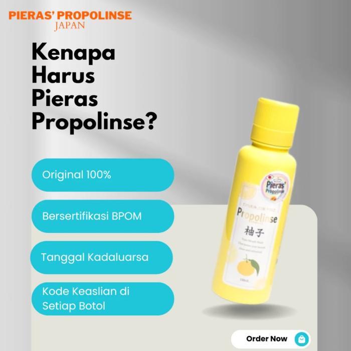 Pieras Propolinse Yuzu Travel Size Mouthwash 150Ml Mouthwash Obat Kumur